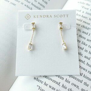 NEW Kendra Scott Juliette Gold White Crystal Earrings